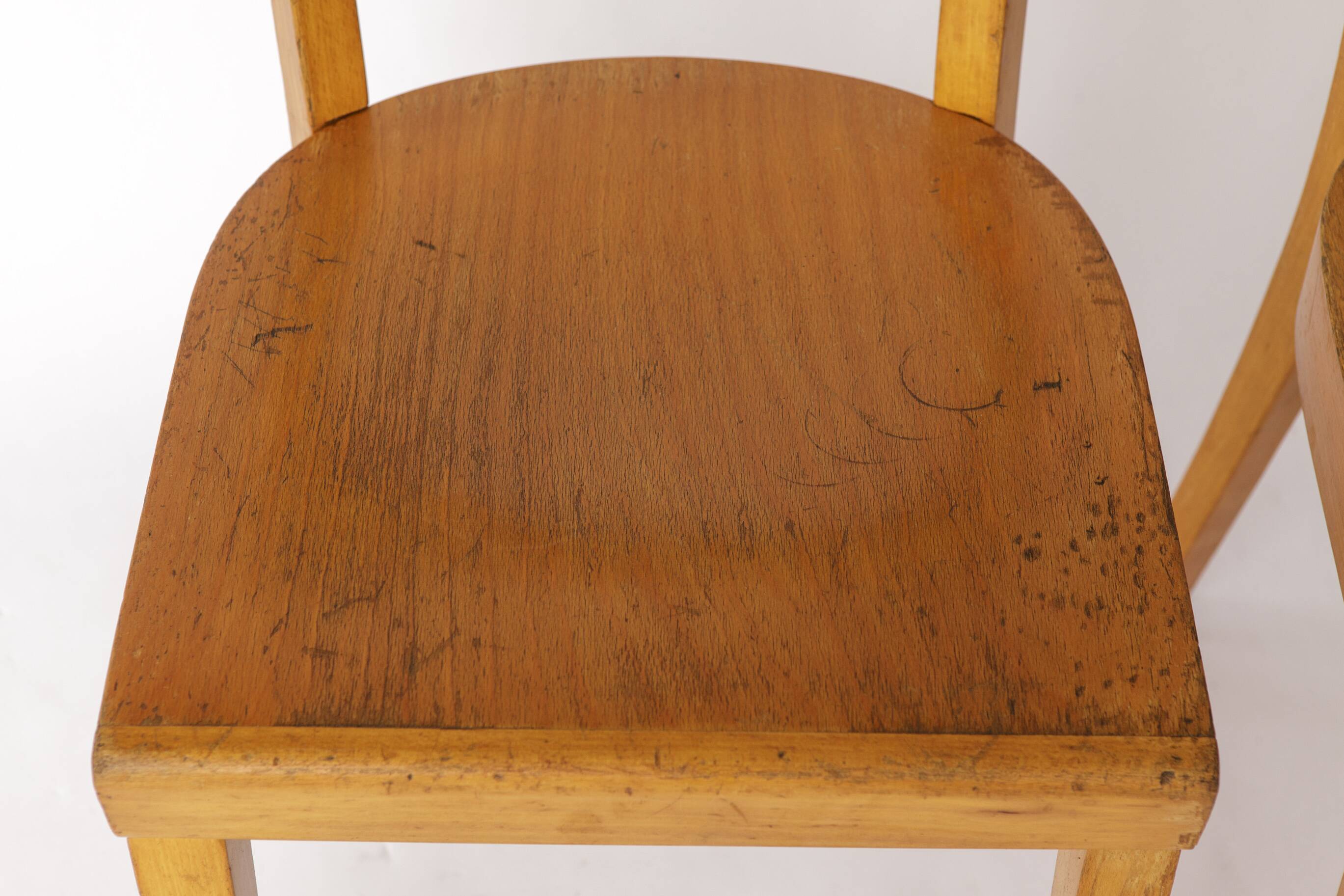 Pair of 1950s Frankfurt Dining Chairs, Germany – Refurbished Beechwood