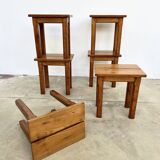 Brutalist oak stool