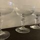 6 old champagne glasses in blown crystalline
