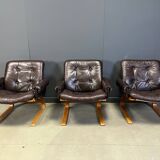 Elsa & Nordahl Solheim Kengu armchairs, set of 3 - 1960s