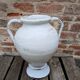 White glazed stoneware jar / pottery