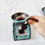 Impressionnant service à café français en céramique de Vallauris, design de style milieu du siècle