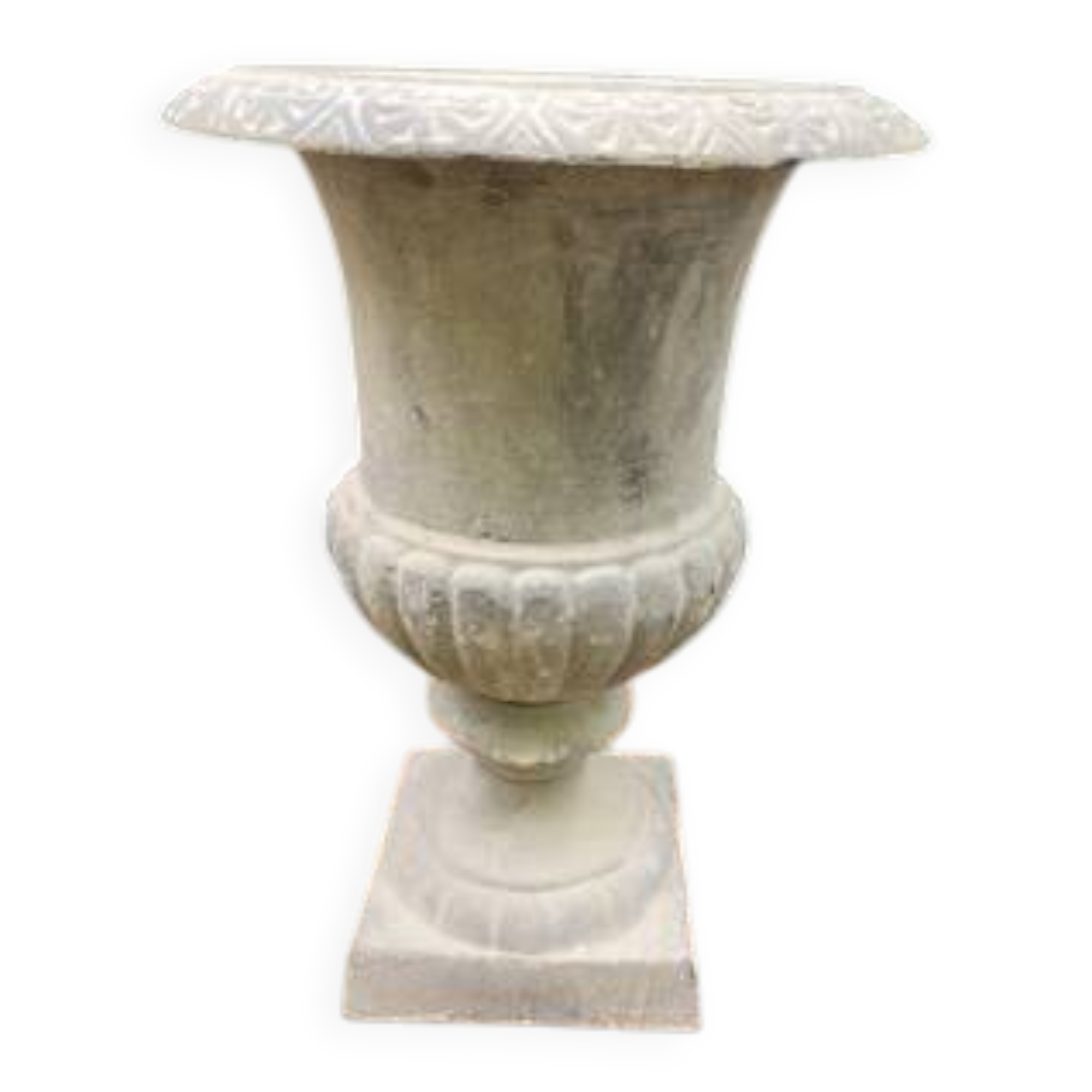 Cast iron garden vase grey planter
