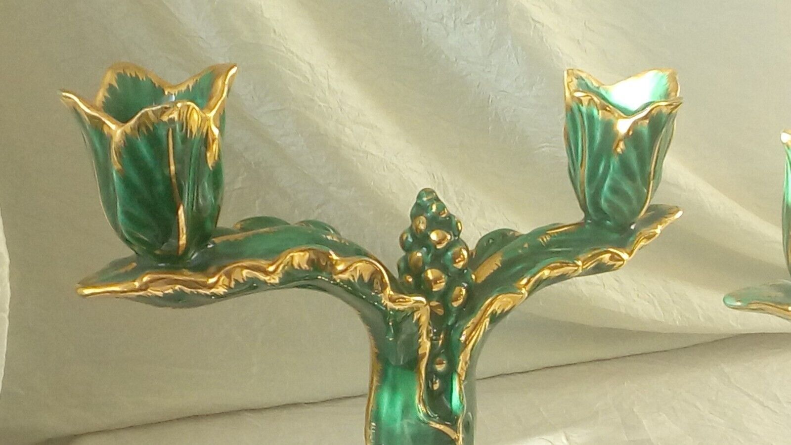 Pair of candlestick candlestick ceramic vallauris year 1950