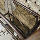 Set 1970 vintage bamboo display case plus shelf