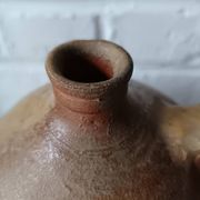 Old beige-brown stoneware jar France