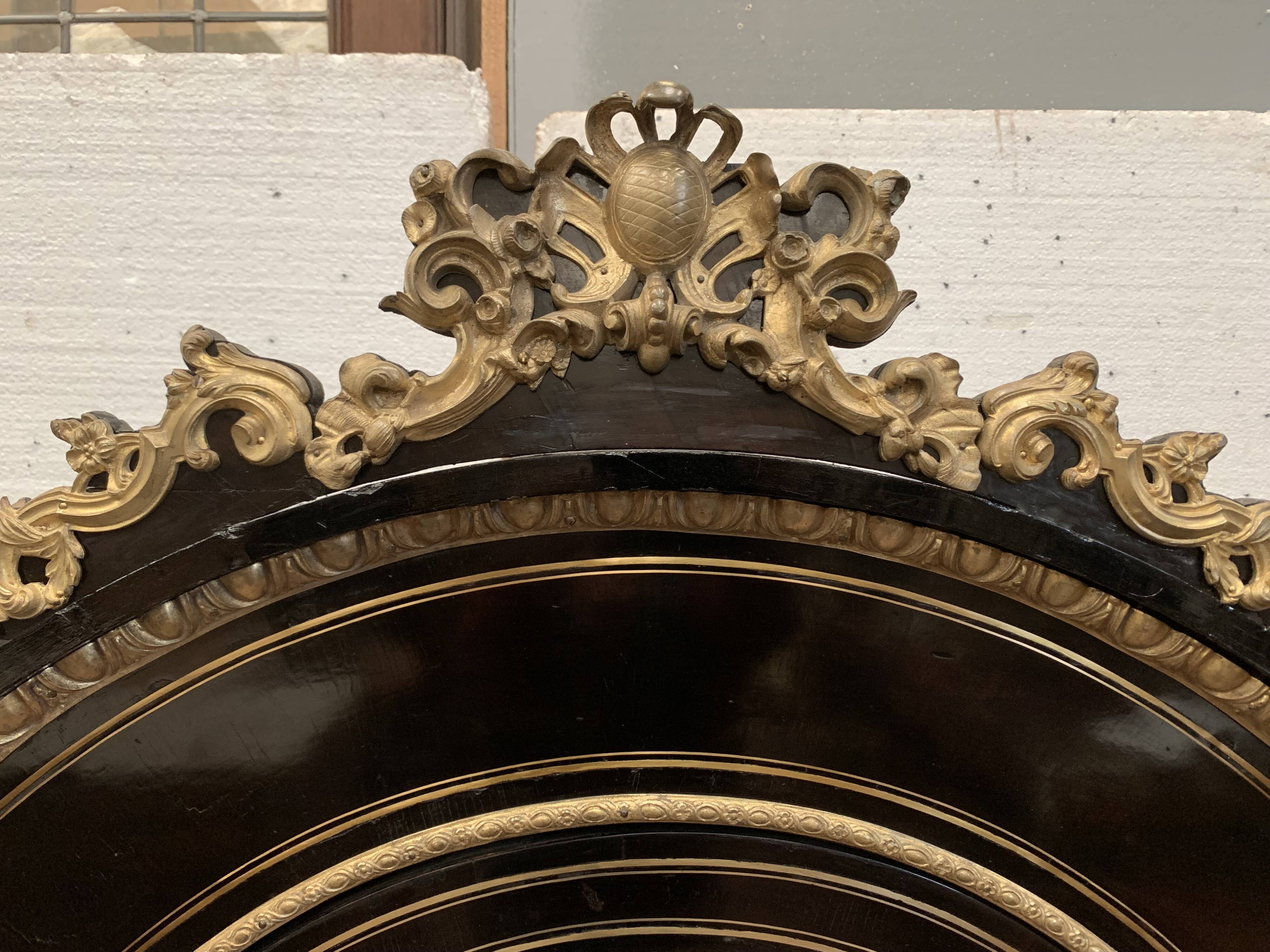 Napoleon III ceremonial showcase in black wood and gilded chiseled bronze XIX century