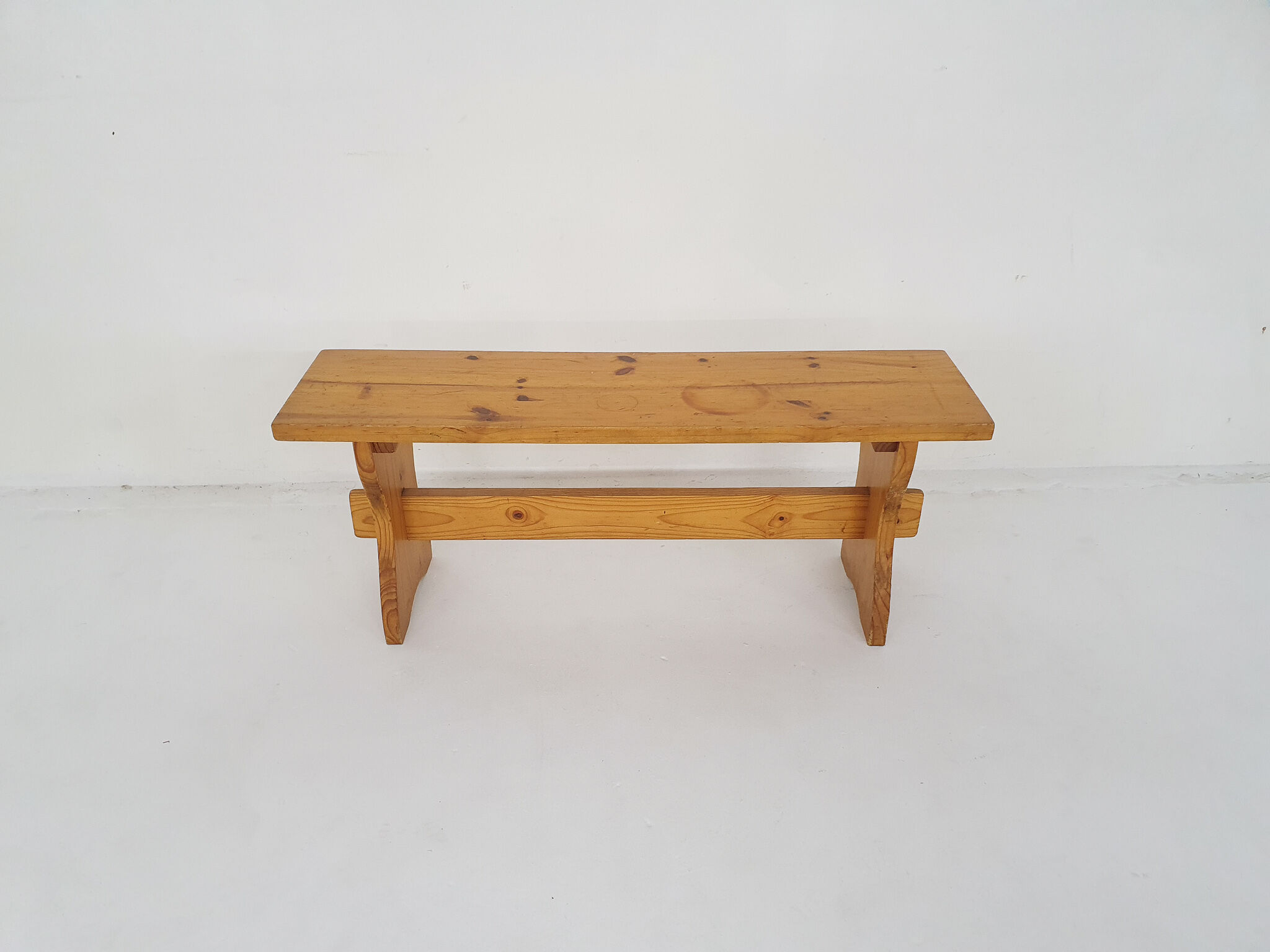 Scandinavian modern pinewood bench, 1960's