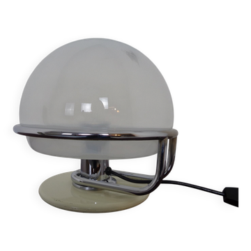 Italian glass and chromed steel table lamp, 1960s