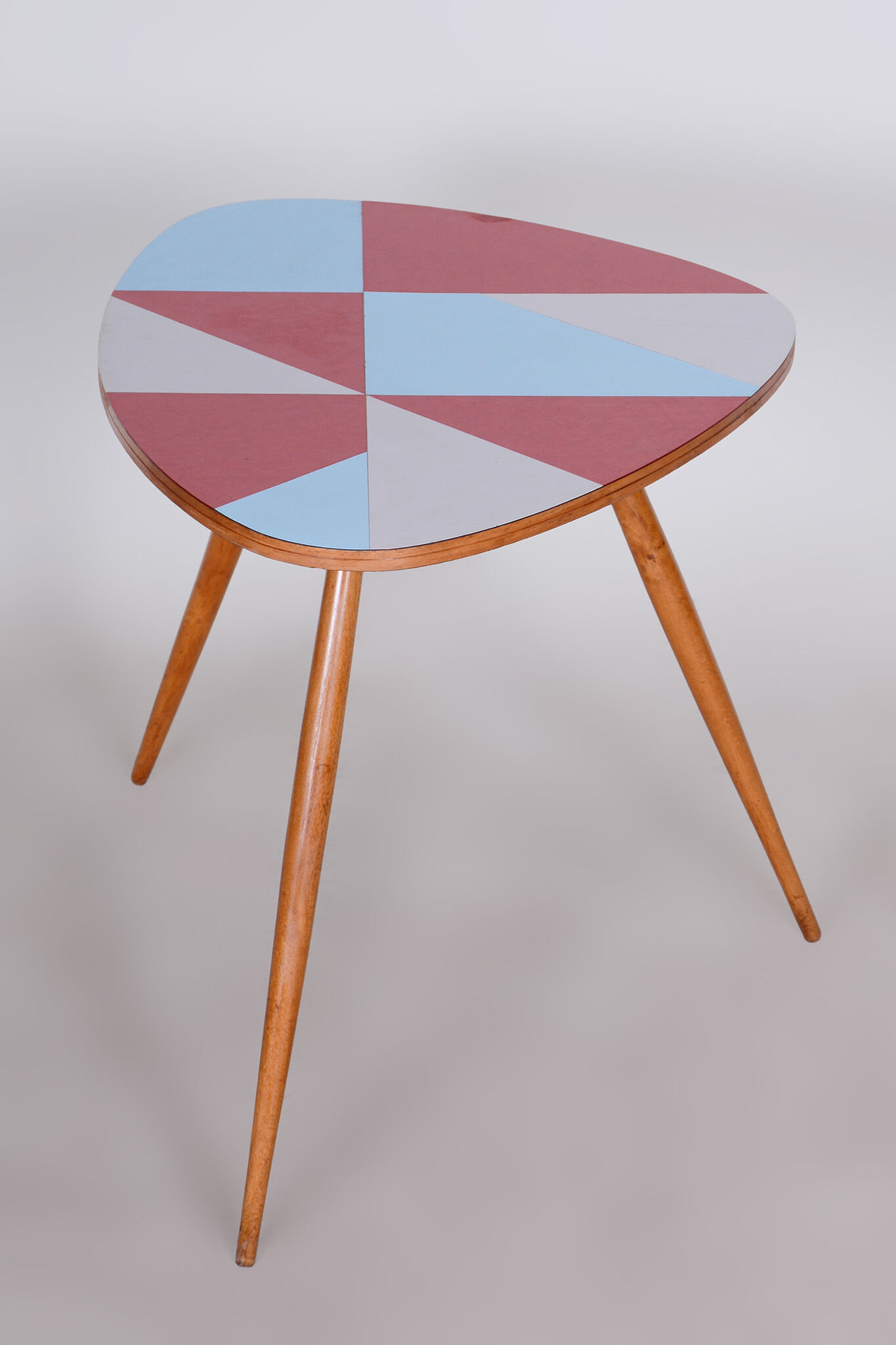 Small Restored MidCentury Table, Beech and Umakart, Czechia, 1950s