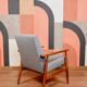 Grey wool armchair, 1960
