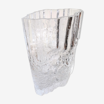 Vase en verre givré design Tapio Wirkkala pour Littala années 60 - 70