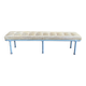Vintage Italian industrial bench in leather and metal.