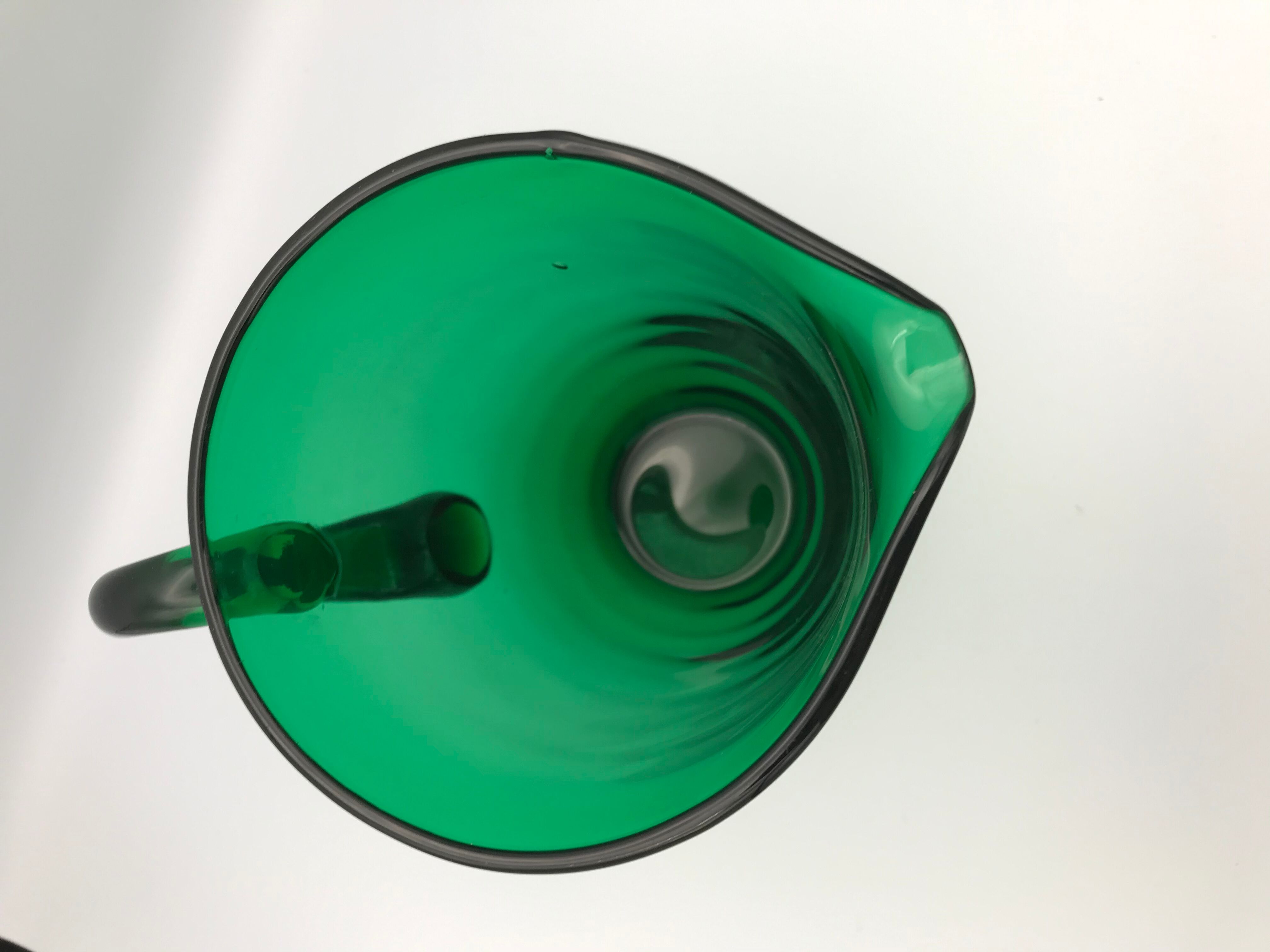 Vintage pichet in verre blown green emerald