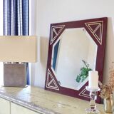 Miroir laqué et incrustation doré vintage