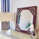 Vintage lacquered mirror with gold inlay