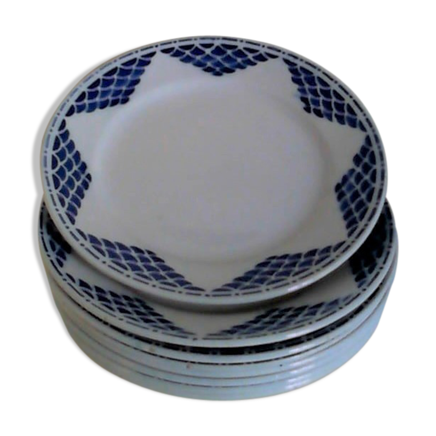 Series of eight dinner ceramic plates