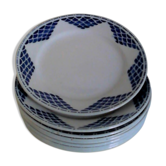 Series of eight dinner ceramic plates