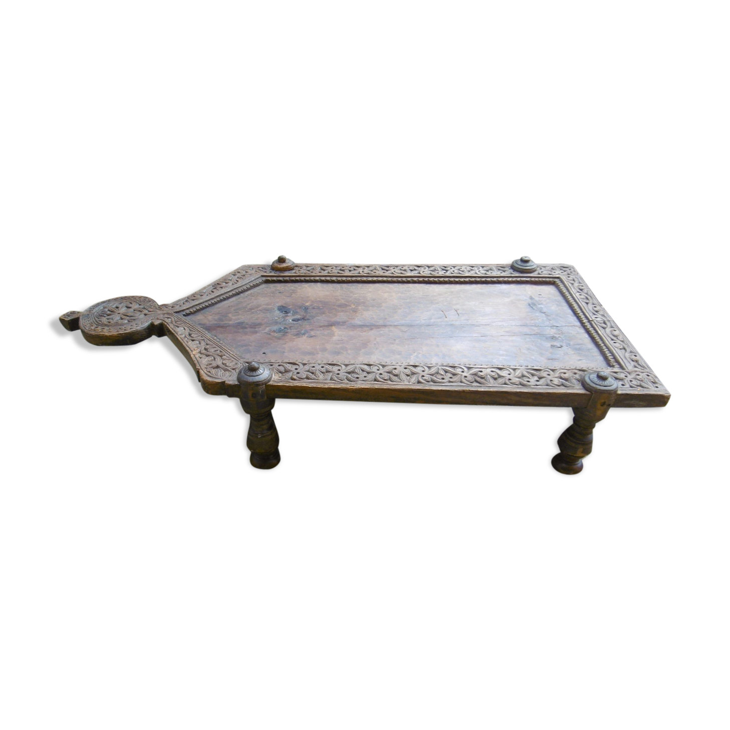 Ancient indian coffee table - massive teak