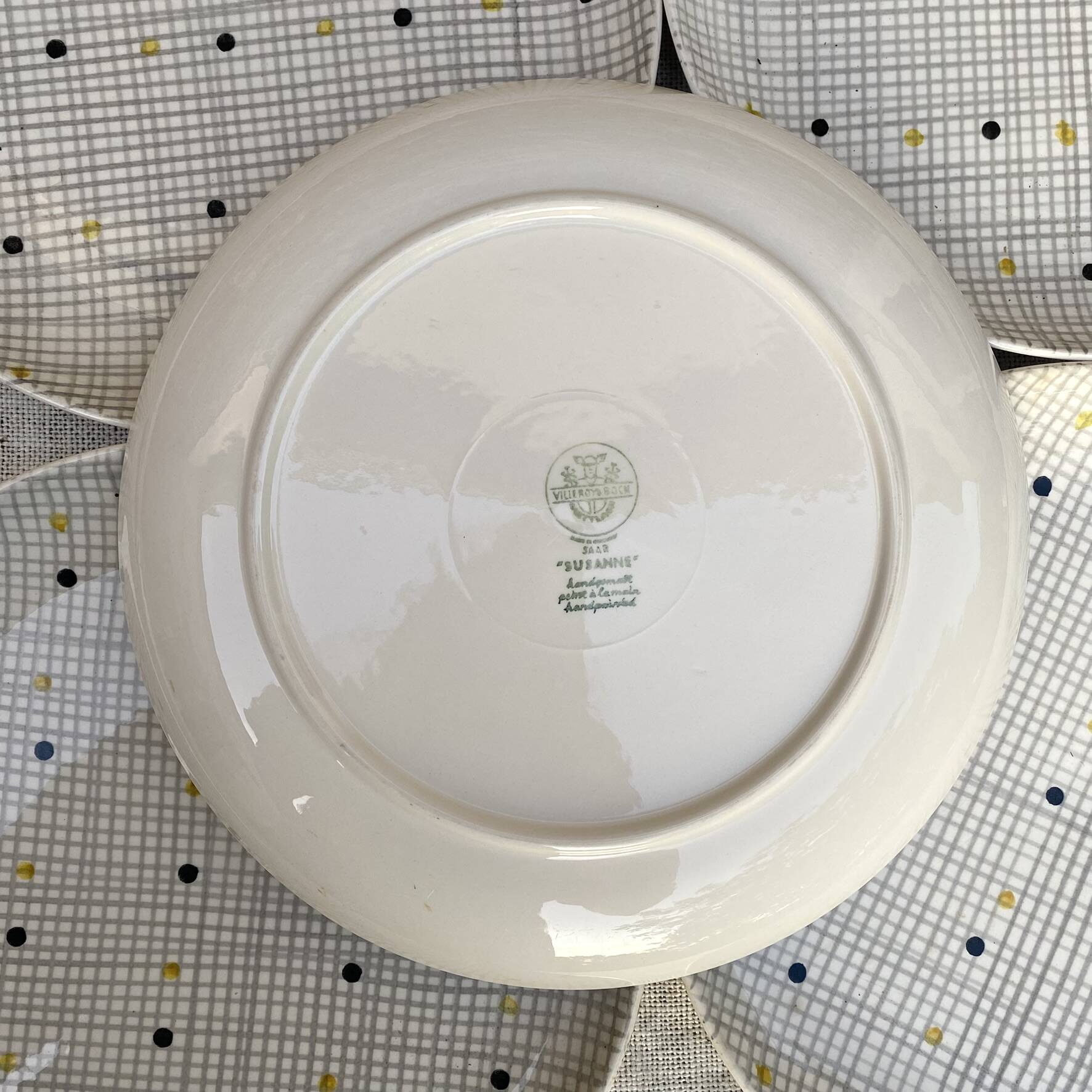 Villeroy & Boch Susanne flat plates, hand-painted decoration, 1960s.