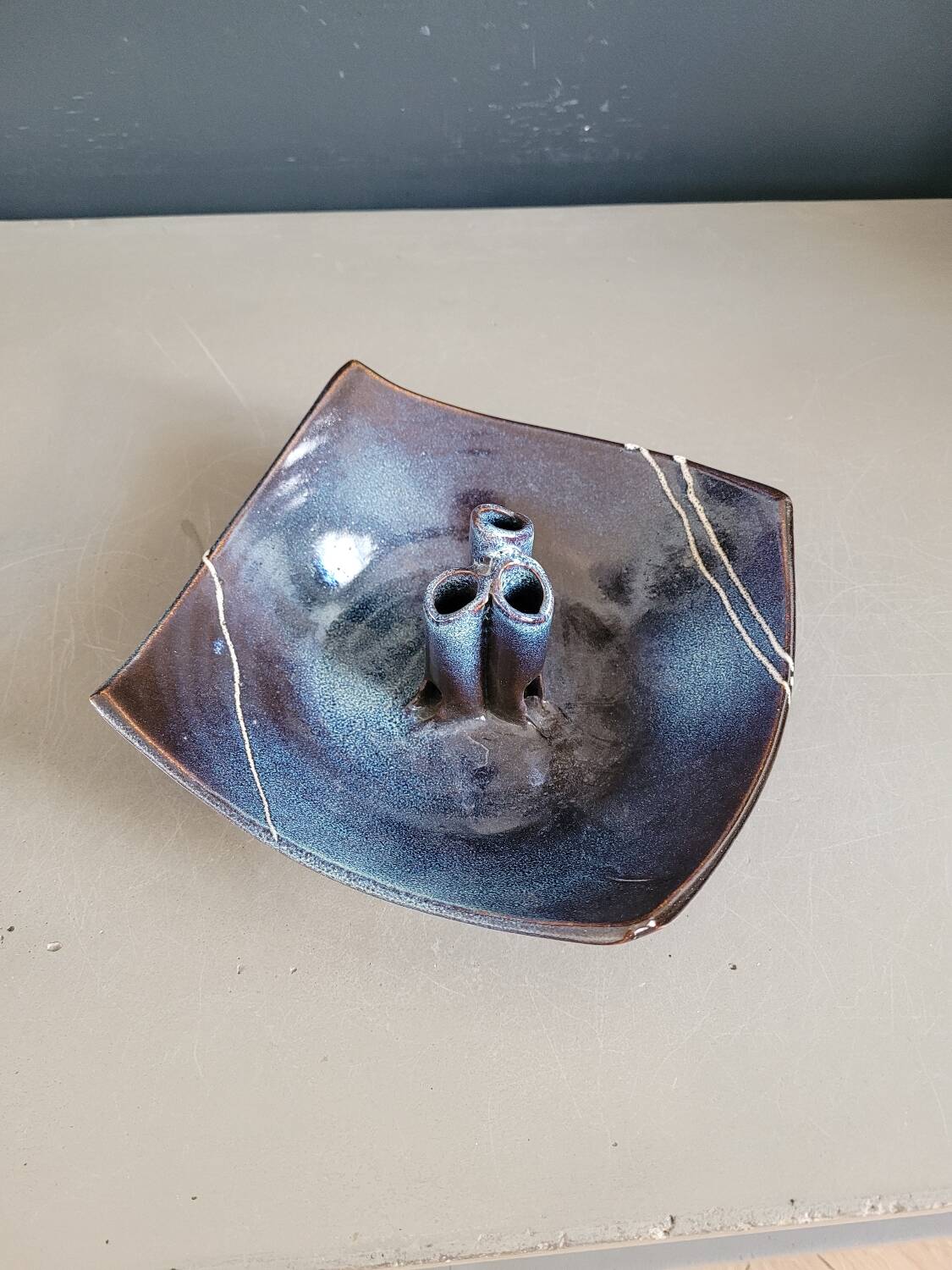 Ceramic trinket tray/pencil holder - unique piece