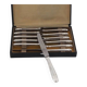 12 dessert, cheese, and hors d'oeuvre knives Grand Prix, Art Deco in silver-plated metal.