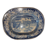 Antique serving platter in English earthenware 1850 Wild Rose