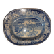 Antique serving platter in English earthenware 1850 Wild Rose