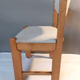 Pair of modernist chairs in solid elm 1970