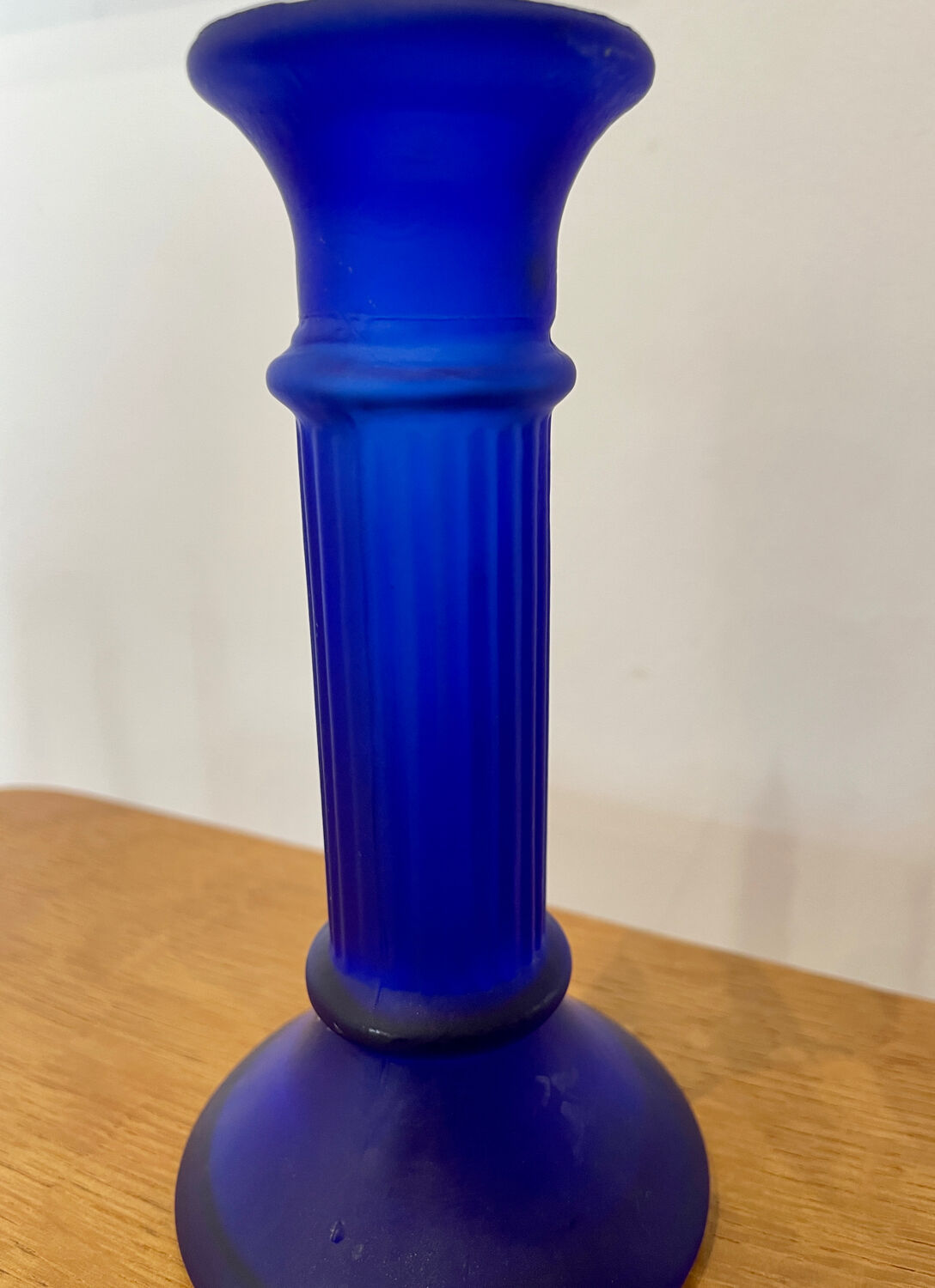 Polished glass candle holder