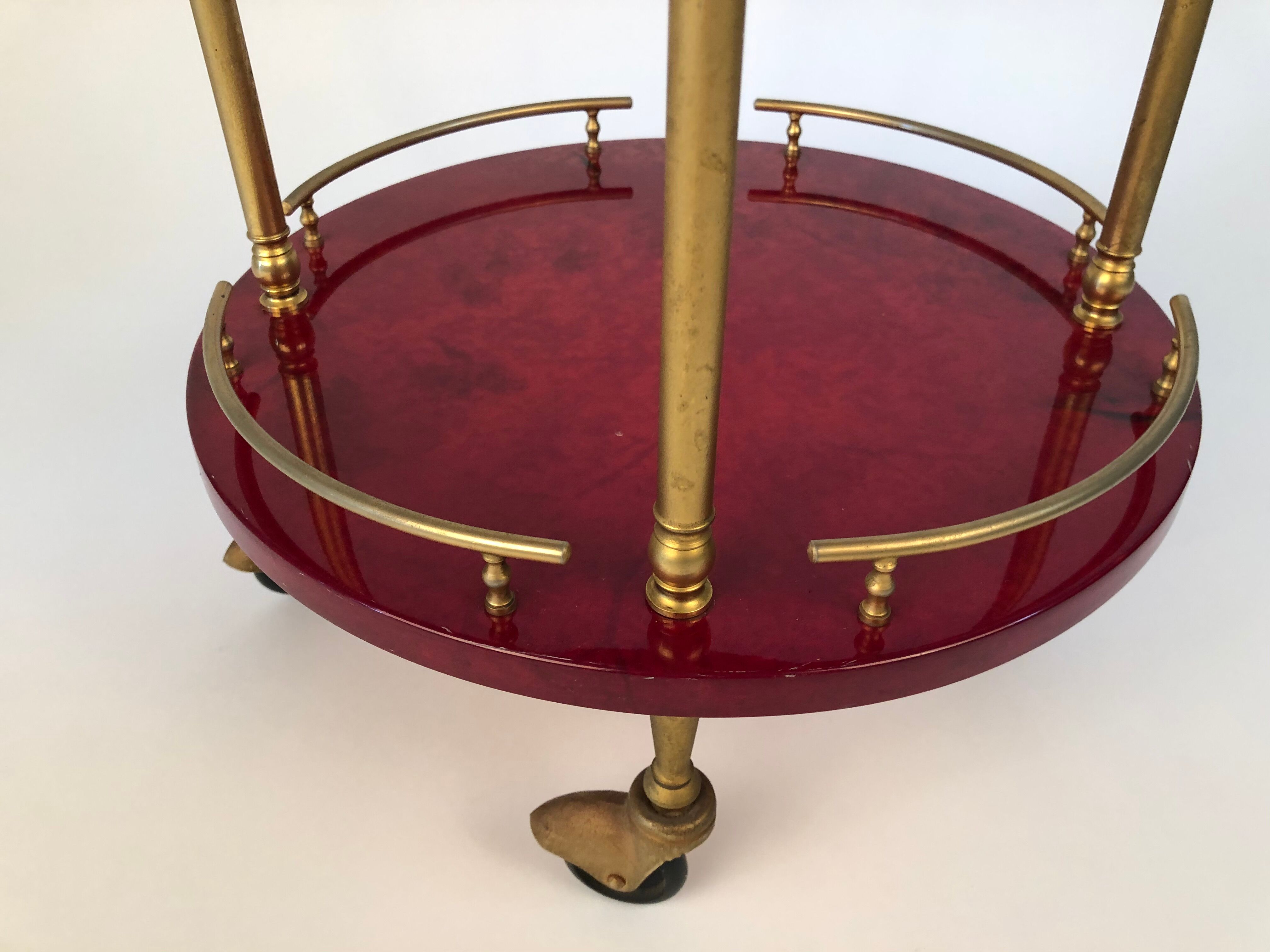 Aldo Tura barcart red round