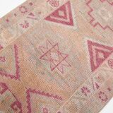 3x12 Rug For Kitchen Pale Red Pink Turkish Vintage Runner Rug 85x367Cm