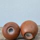 Duo de salière et poivrier en bois vintage des années 90 : pomme et poire