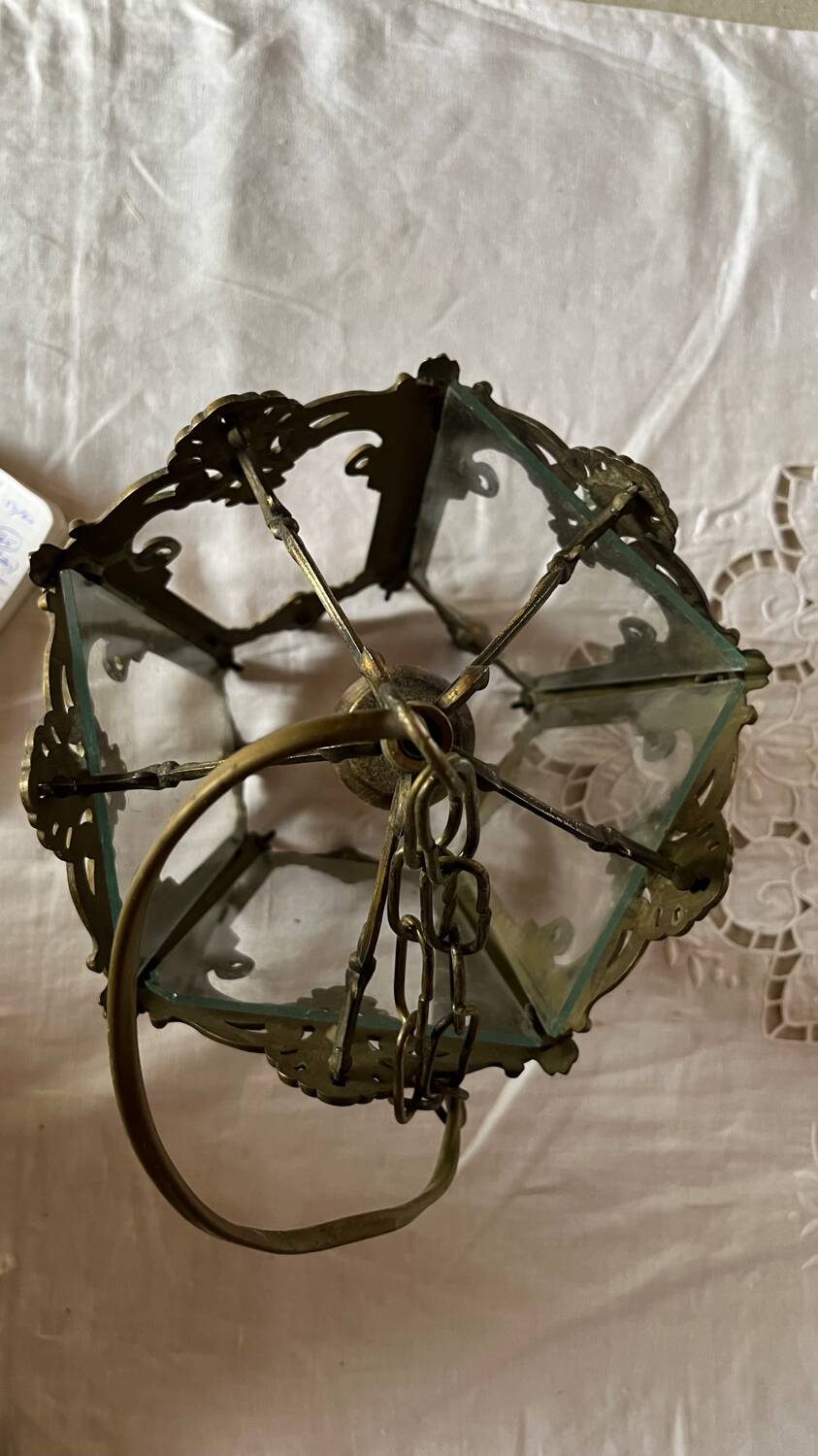 Vintage brass lantern pendant