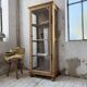 19th-century English pine display cabinet