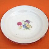 Suite de 4 assiettes anciennes de dinette Porcelaine décor foral    ​​​​​