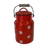 Orange enamelled milk pot, vintage