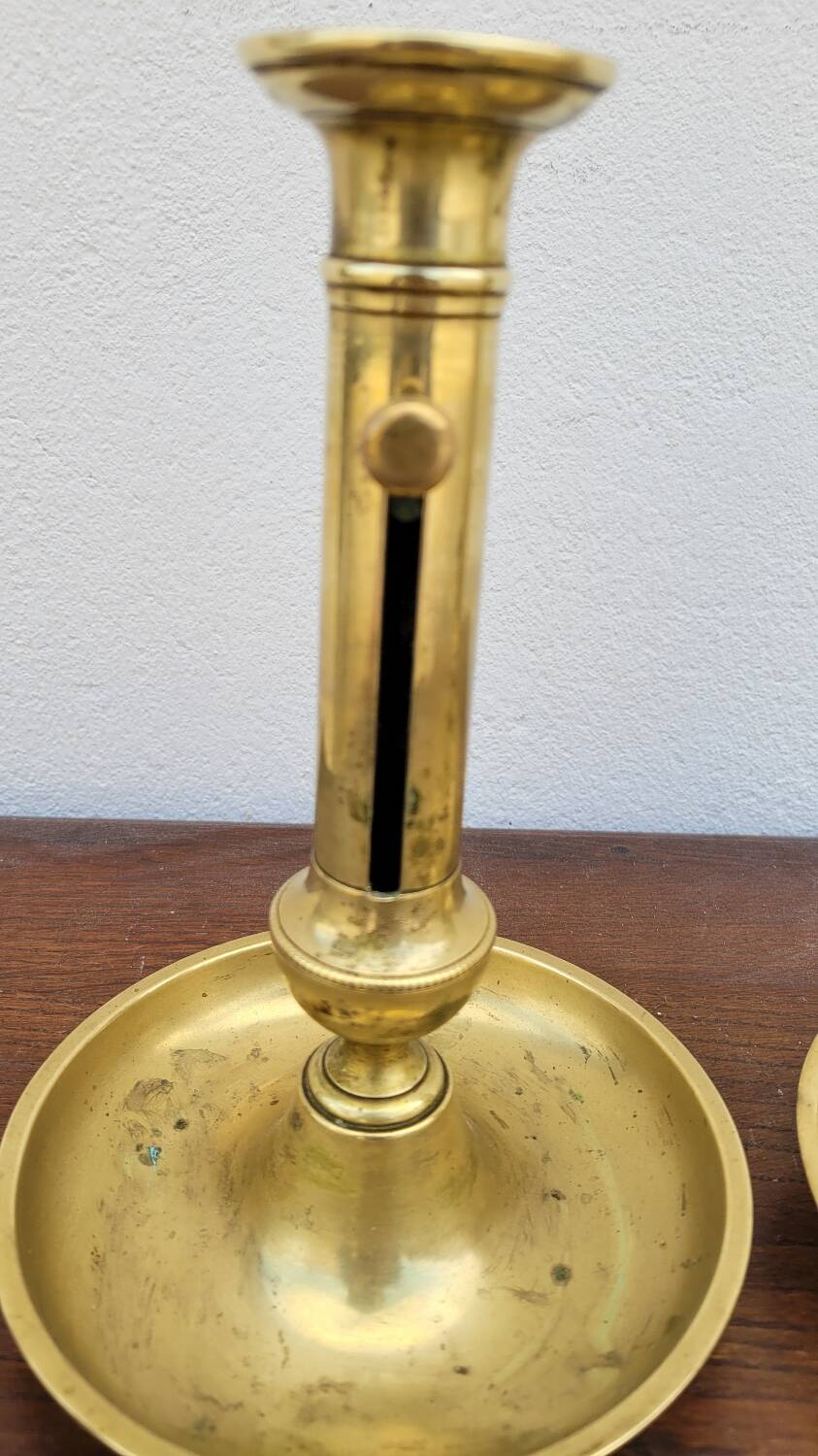 Pair of Louis Philippe candlesticks in brass 1900s