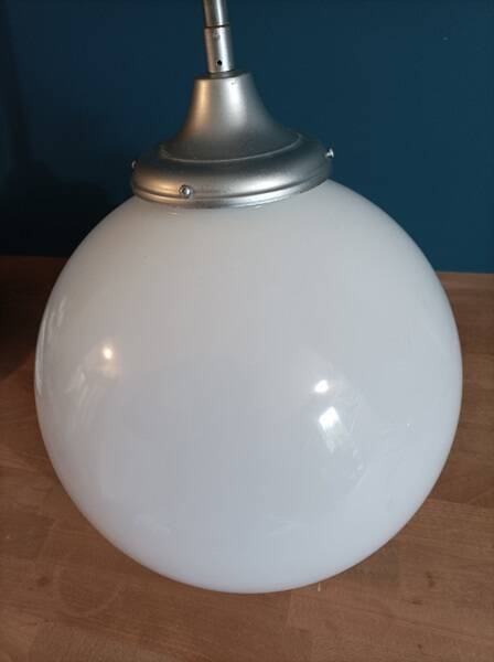 Chandelier suspension ceiling light globe white metal