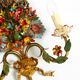 A pair of beautiful 1960s hand-painted and gilded metal wall lamps by Hans