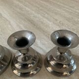 Trio of Art Deco Germany candlesticks in silver metal