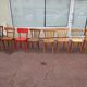Set of 8 mismatched wooden bistro chairs - vintage
