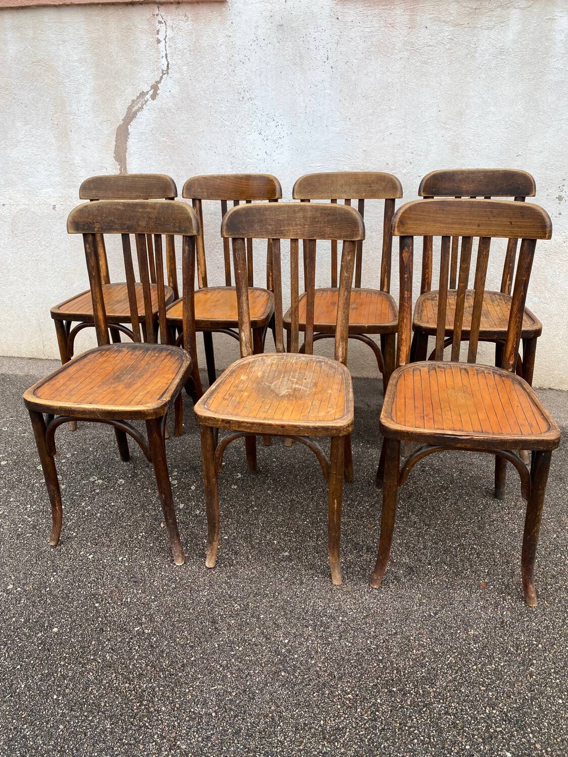 Set of 7 bistro chairs 1930