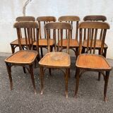 Set of 7 bistro chairs 1930