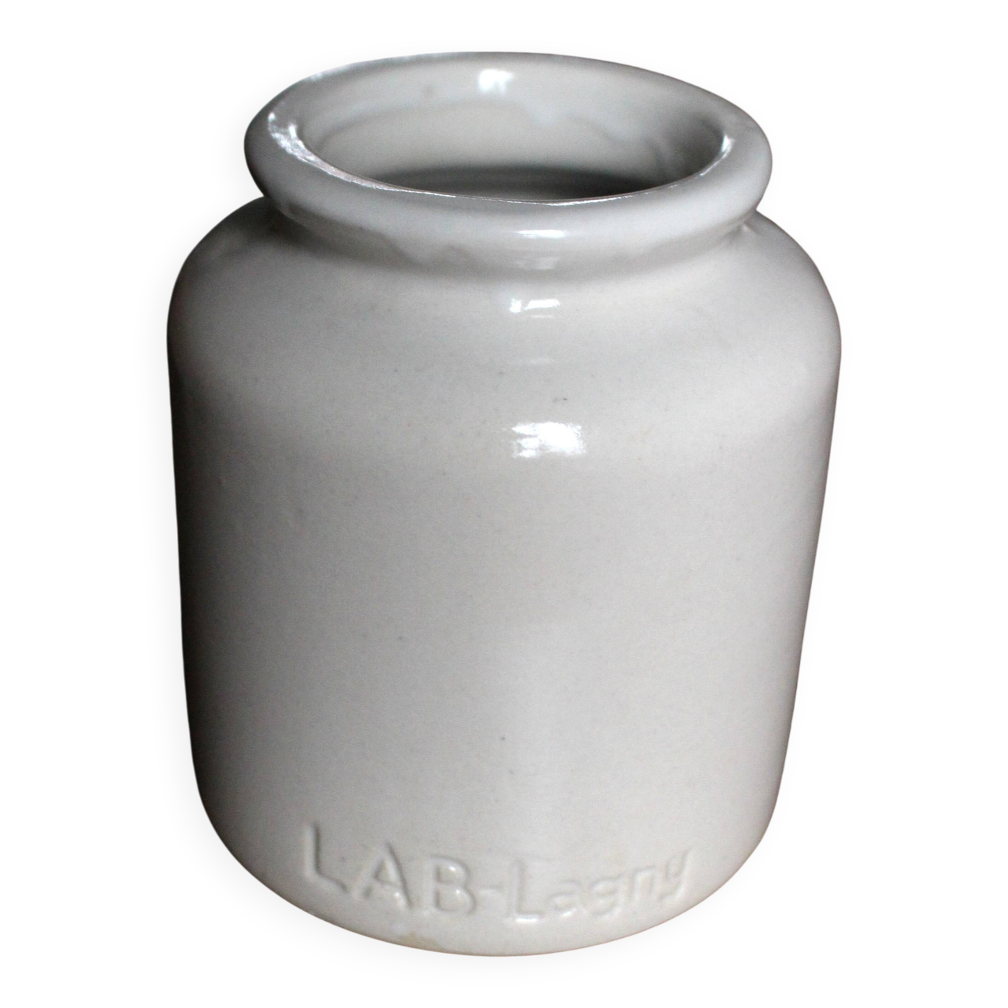 Glazed stoneware vase pot Lab-Lagny vintage