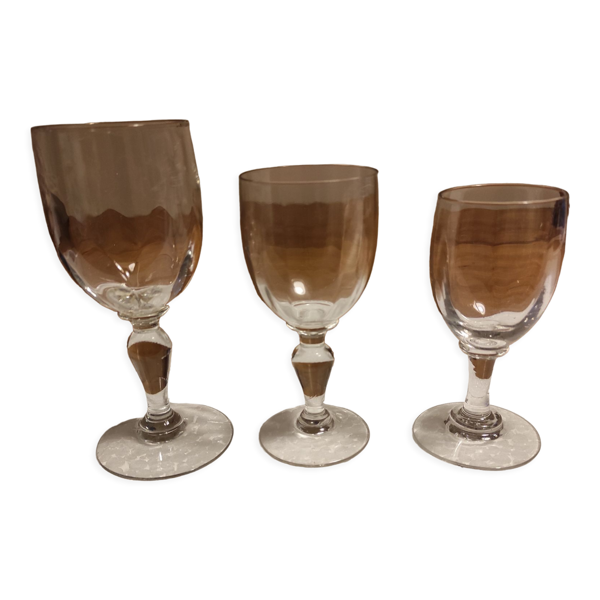 Lot de 3 verres anciens