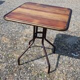 Teak and wrought iron bistro table