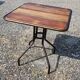 Bistro table in teak and wrought iron