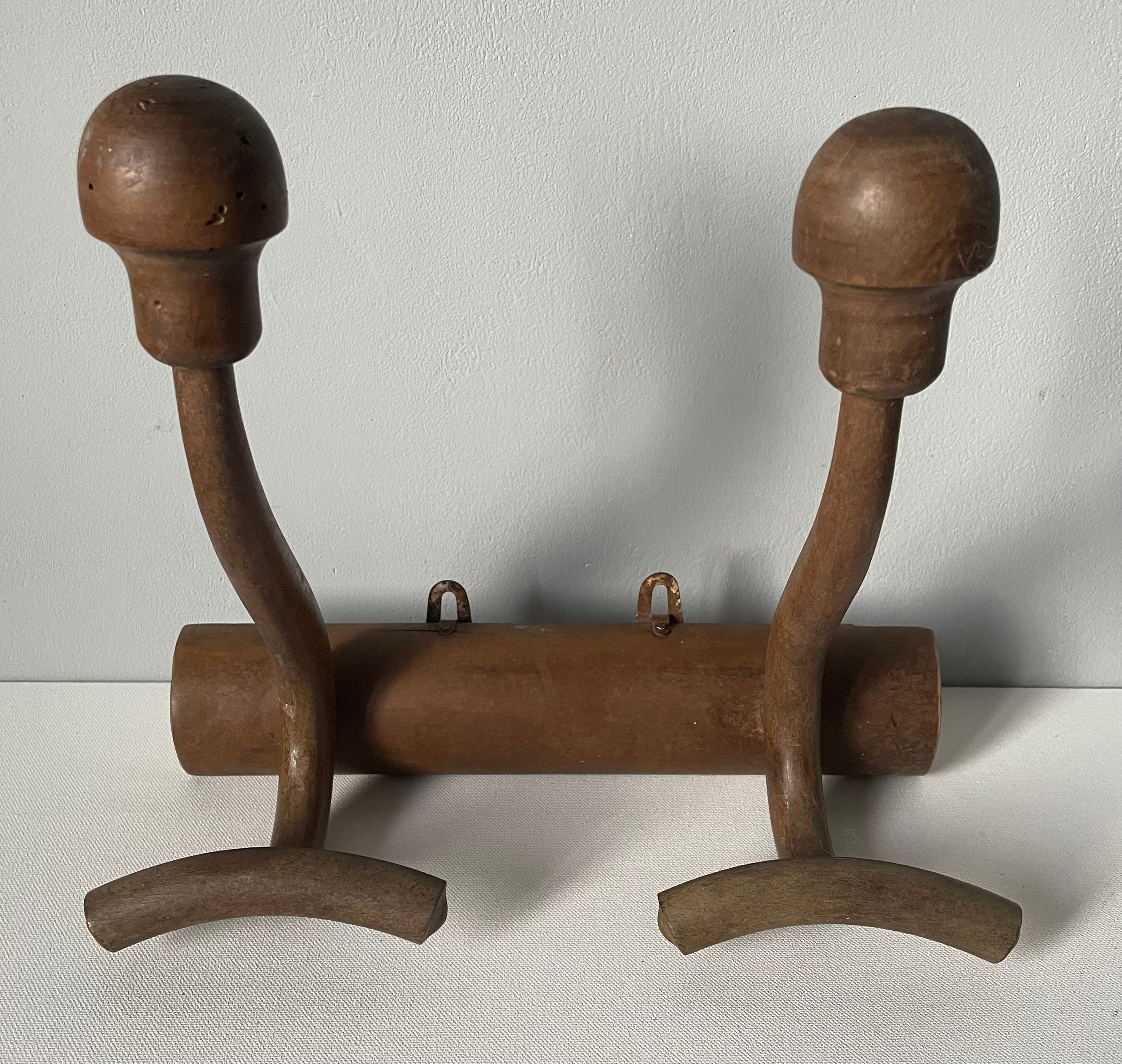 Wooden wall coat rack circa 1900