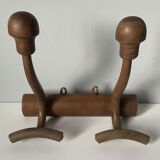 Wooden wall coat rack circa 1900